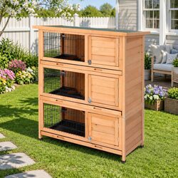 Comfortable and Secure 3-Tier Wooden Animal House