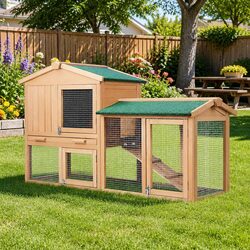 Quality Wooden Chicken Coop & Rabbit Hutch 138cm