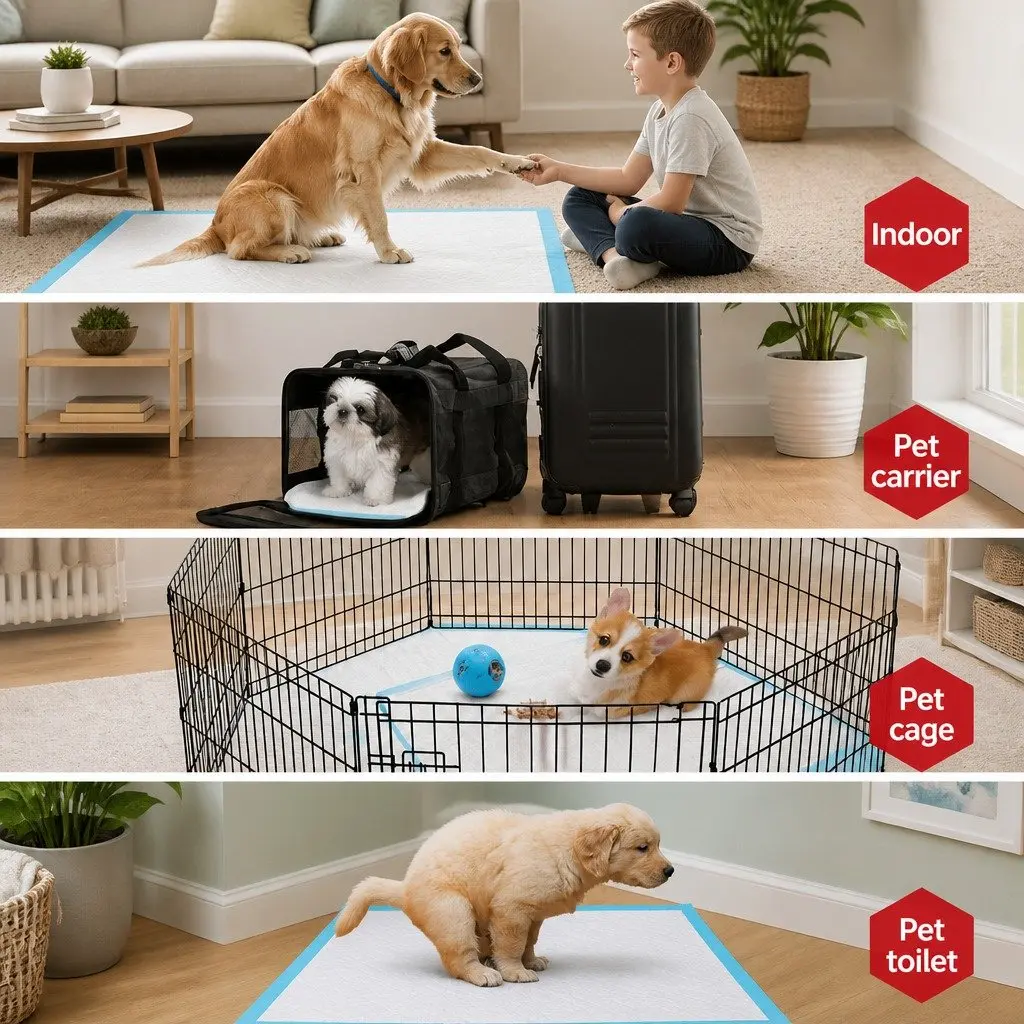 Pet Training Pads Super Absorbent 60x60cm Blue