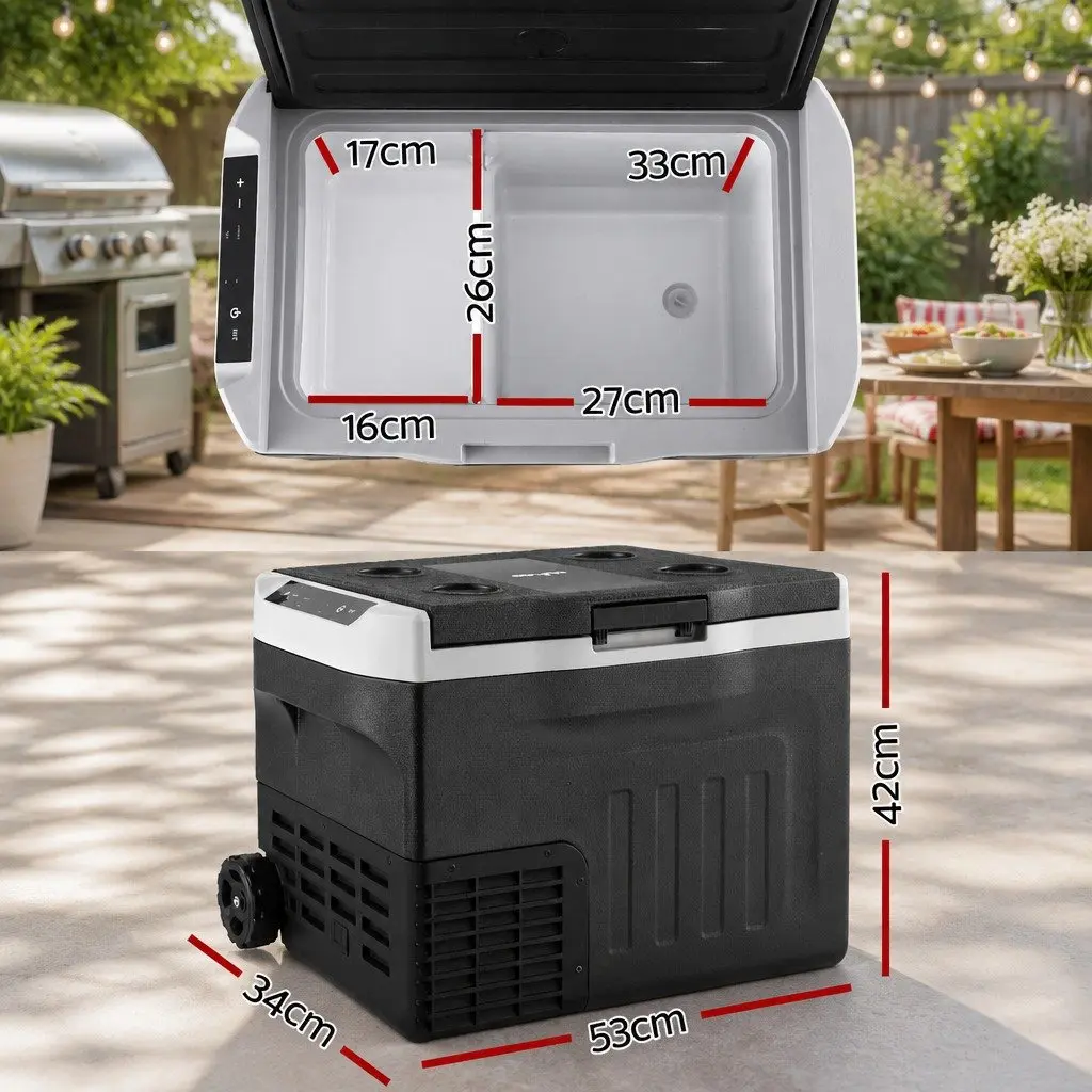 Portable Fridge Freezer 30L Camping Cooler 12V 24V 240V Black