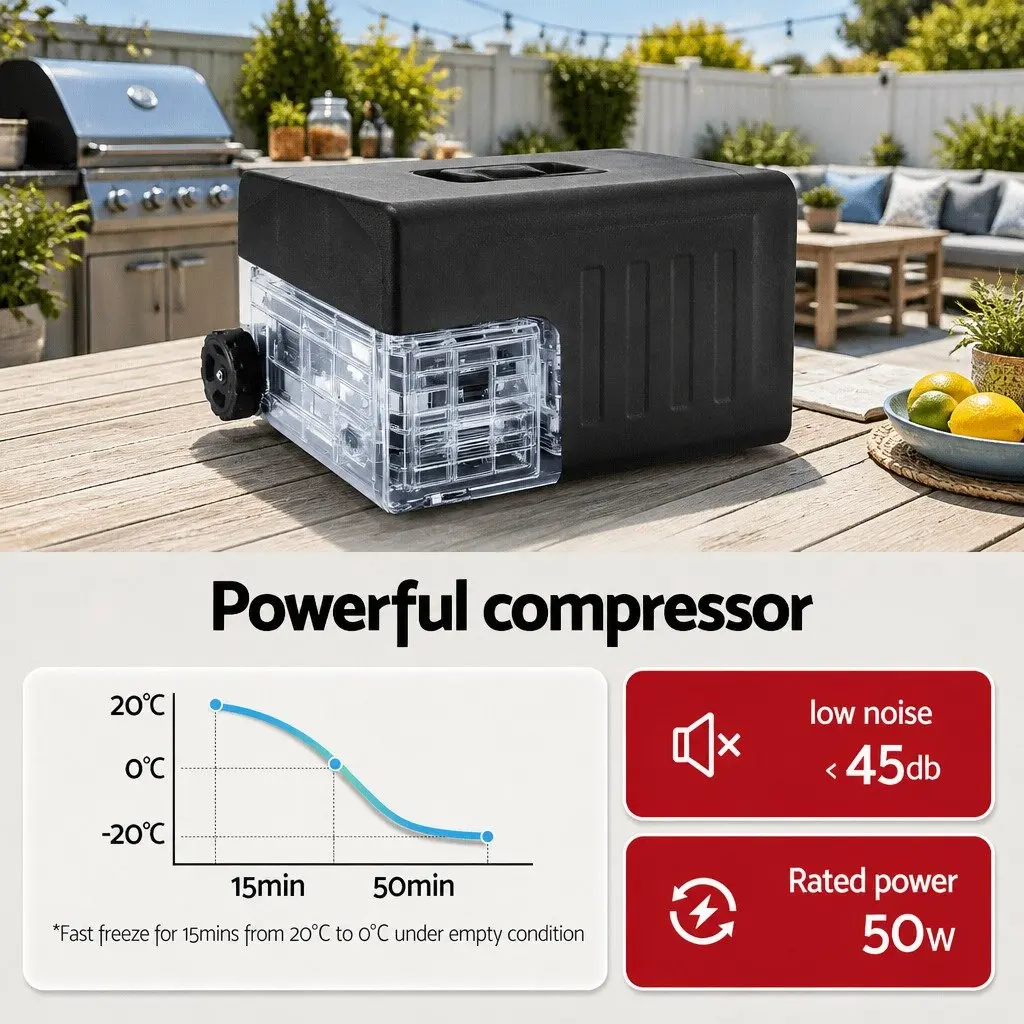 Portable Fridge Freezer 30L Camping Cooler 12V 24V 240V Black