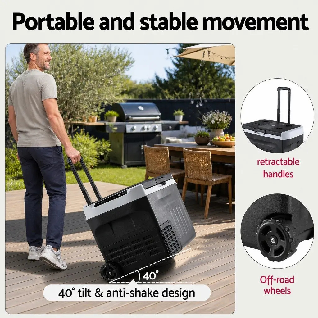 Portable Fridge Freezer 30L Camping Cooler 12V 24V 240V Black