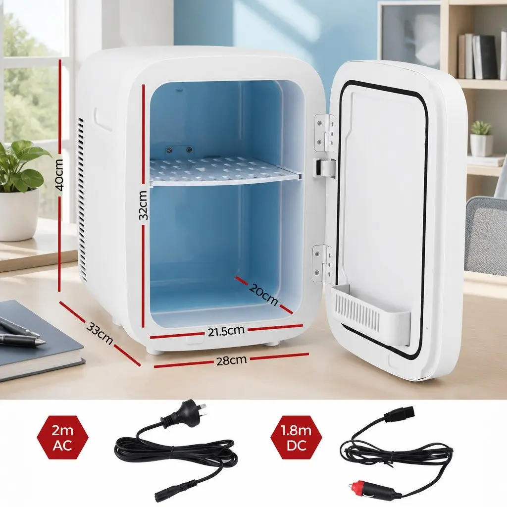 Mini Fridge Portable Electric Cooler Warmer 12V 220V Compact White