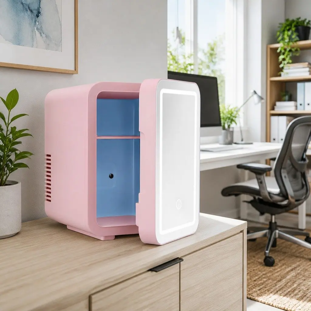 Mini Fridge Skincare Cooler Warmer 4L Portable Pink
