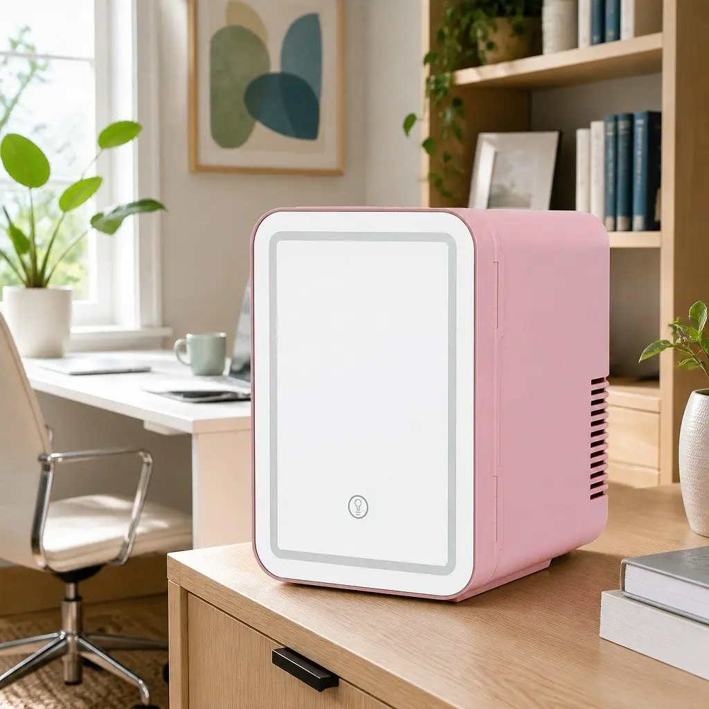 Mini Fridge Skincare Cooler Warmer 4L Portable Pink