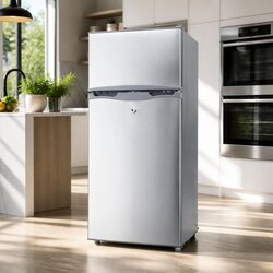 100L Portable Fridge Freezer 12V 24V 240V Upright Bar Camping Caravan Silver