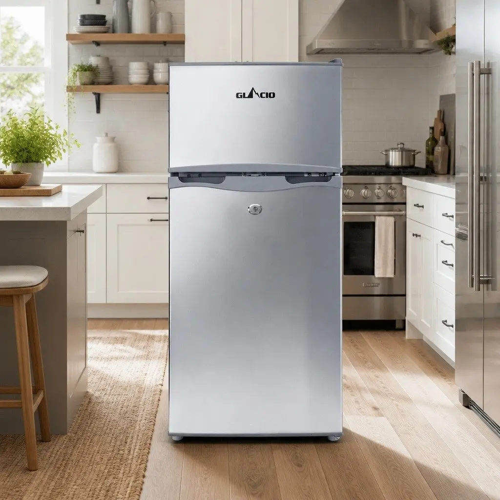100L Portable Fridge Freezer Camping Caravan Silver