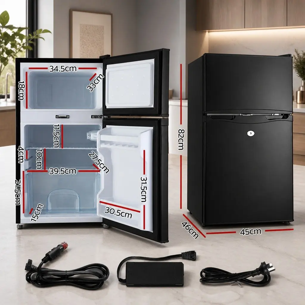 90L Portable Fridge Freezer Camping Caravan Car Boat Black