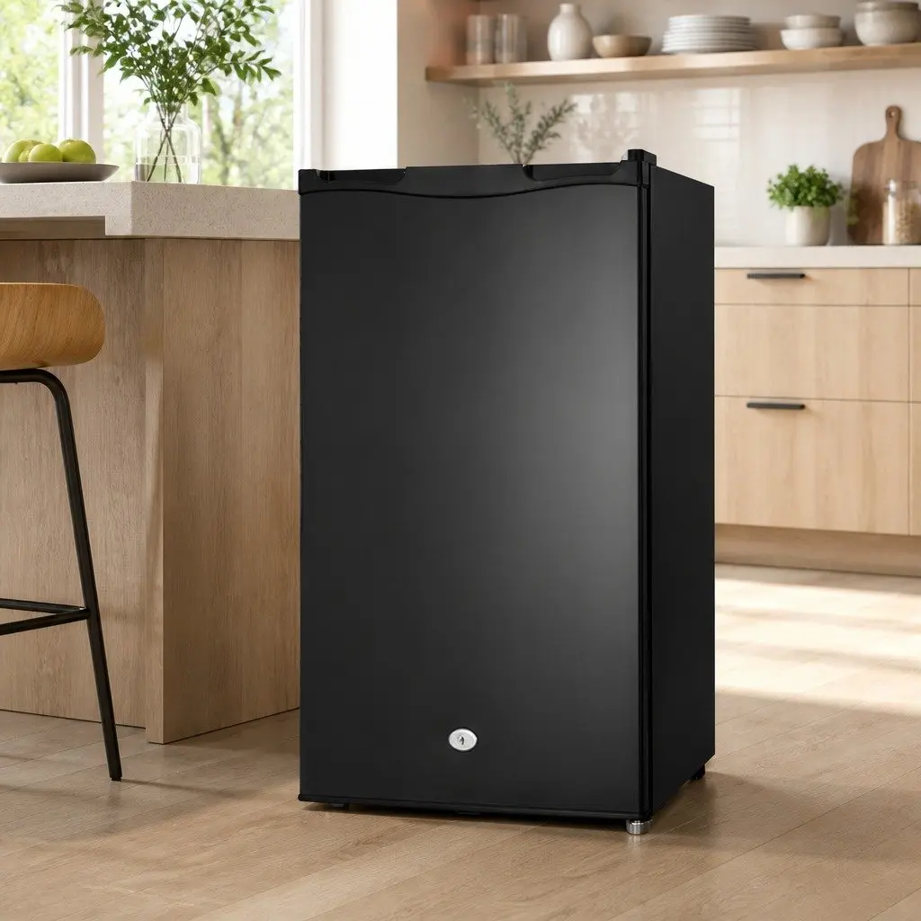 Upright Cooler Portable Fridge Freezer 95L 12V 24V 240V Black for Camping and Caravans