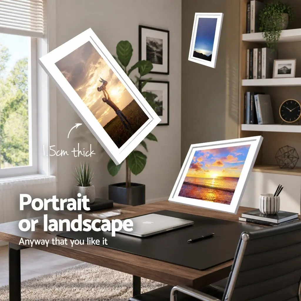 30 Piece White Photo Frame Set Wall Display for Portrait and Landscape Multiple Sizes