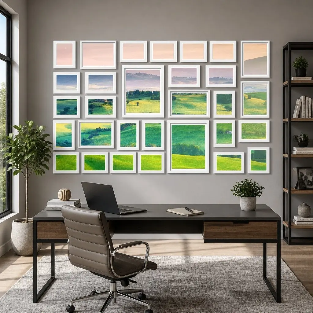 30 Piece White Photo Frame Set Wall Display for Portrait and Landscape Multiple Sizes