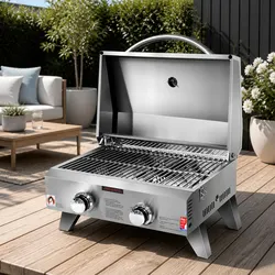 Reliable and Functional Portable Gas BBQ Grill with 2 Burners