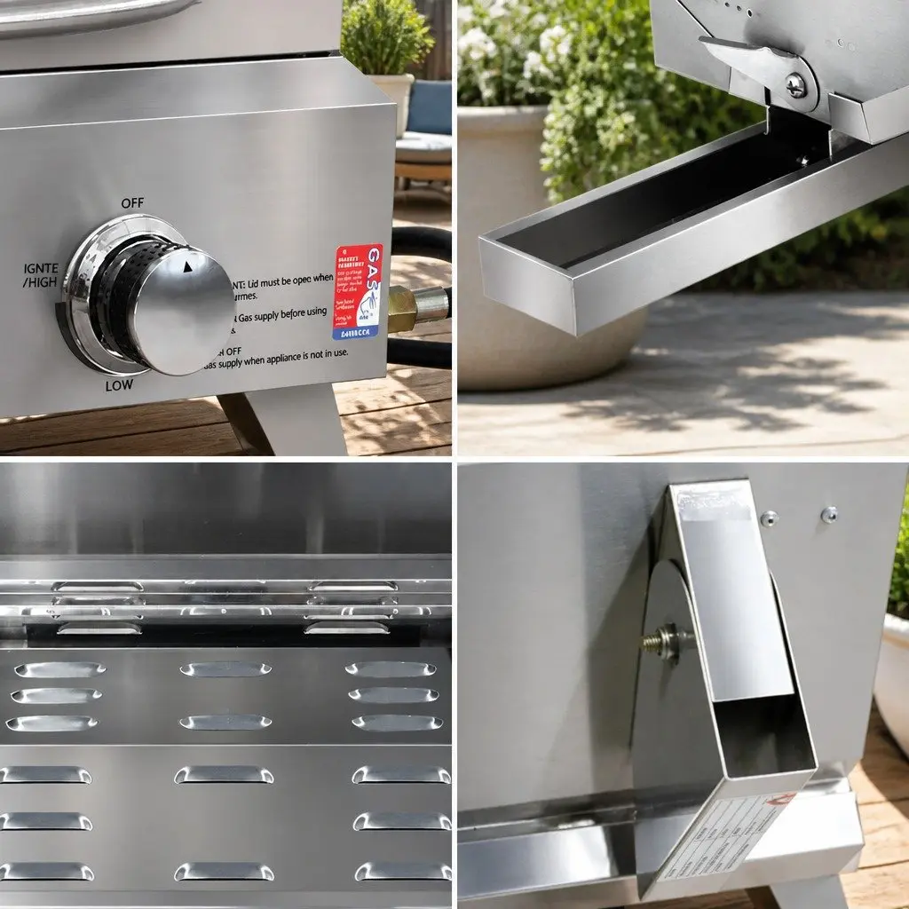 Portable Gas BBQ Grill with 2 Burners