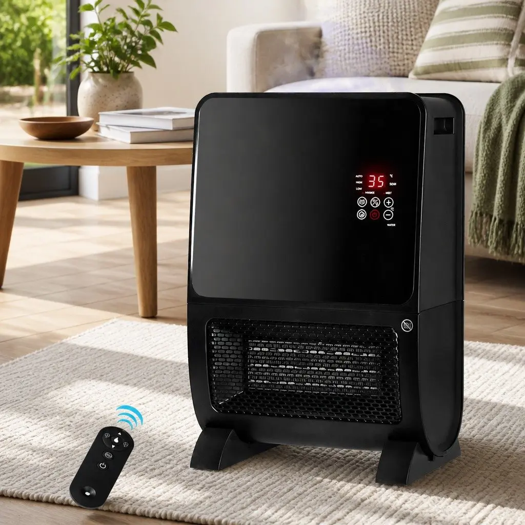 Portable Space Heater Humidifier 2000W Black