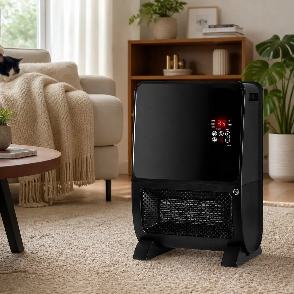 Portable Space Heater Humidifier 2000W Black