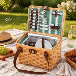 Reliable 2 Person Picnic Basket with Essential Accessories