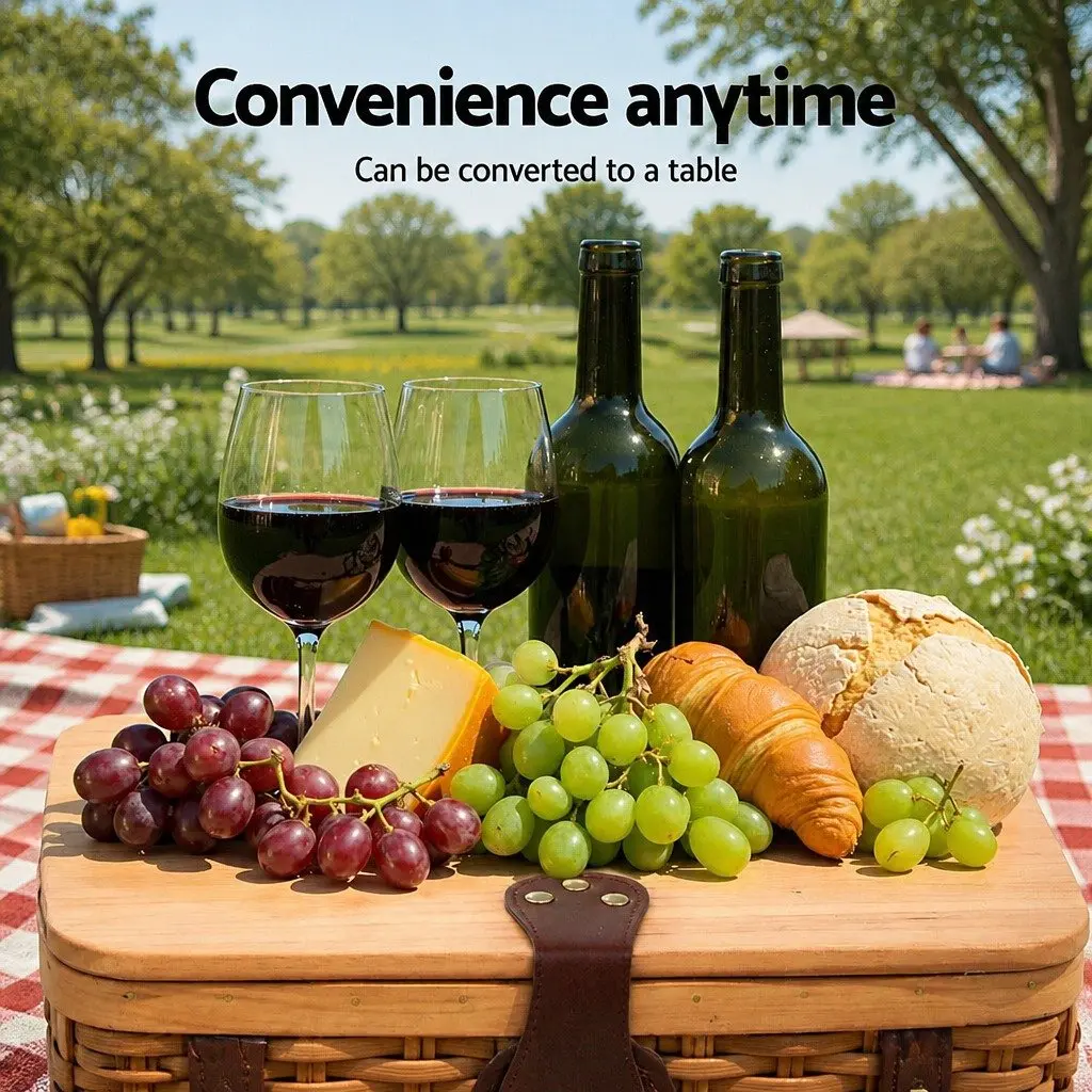 Picnic Basket Set 2 Person Outdoor Dining Cooler Bag Multicolour