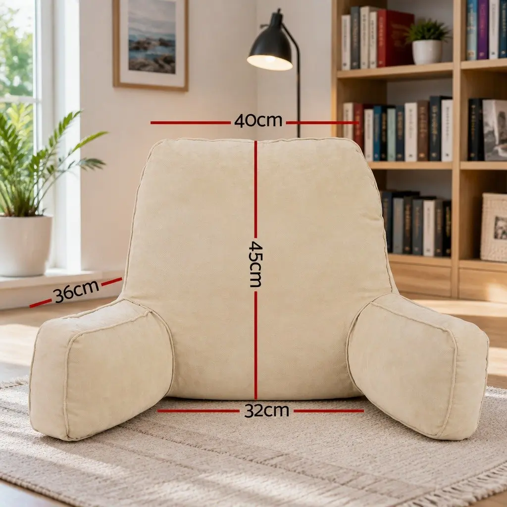 Reading Pillow Back Rest Lumbar Support Cushion Oatmeal 49 x 49 x 15 cm