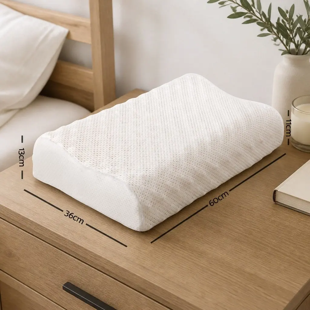Natural Latex Pillow Sleep Support Twin Pack 60 x 36 cm White