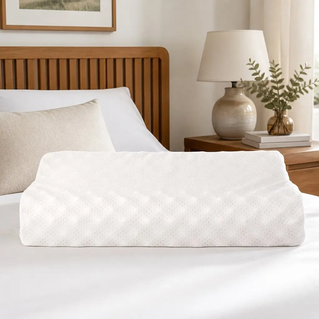 Natural Latex Pillow Sleep Support Twin Pack 60 x 36 cm White