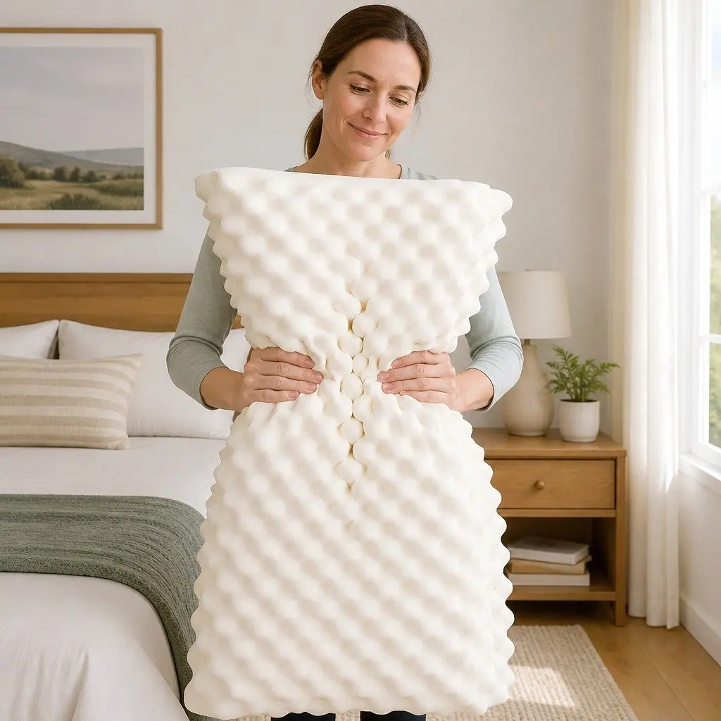 Natural Latex Pillow Sleep Support Twin Pack 60 x 36 cm White