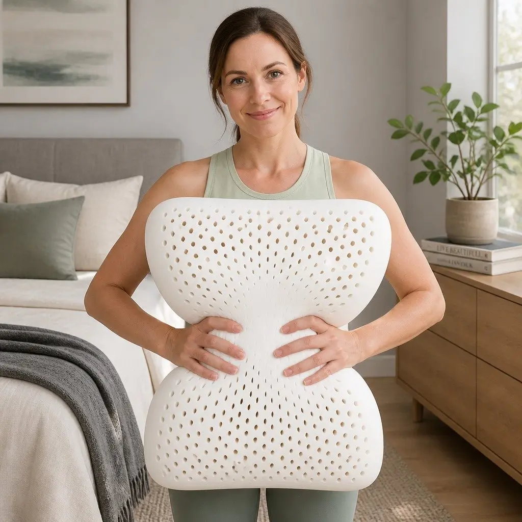 Latex Pillow Natural Support Comfort Sleep Twin Pack White