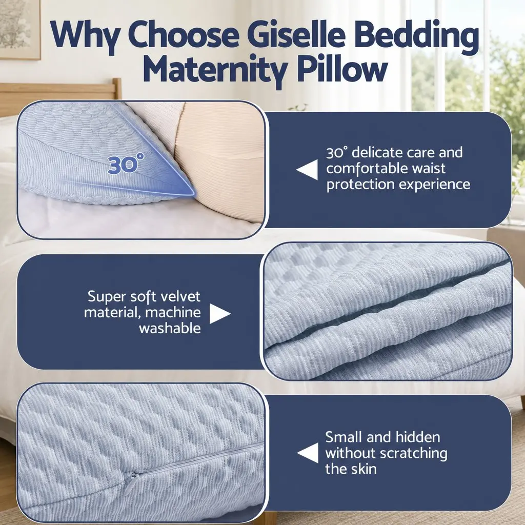 Cooling Body Pillow Adjustable Maternity Support 37x87 cm Blue