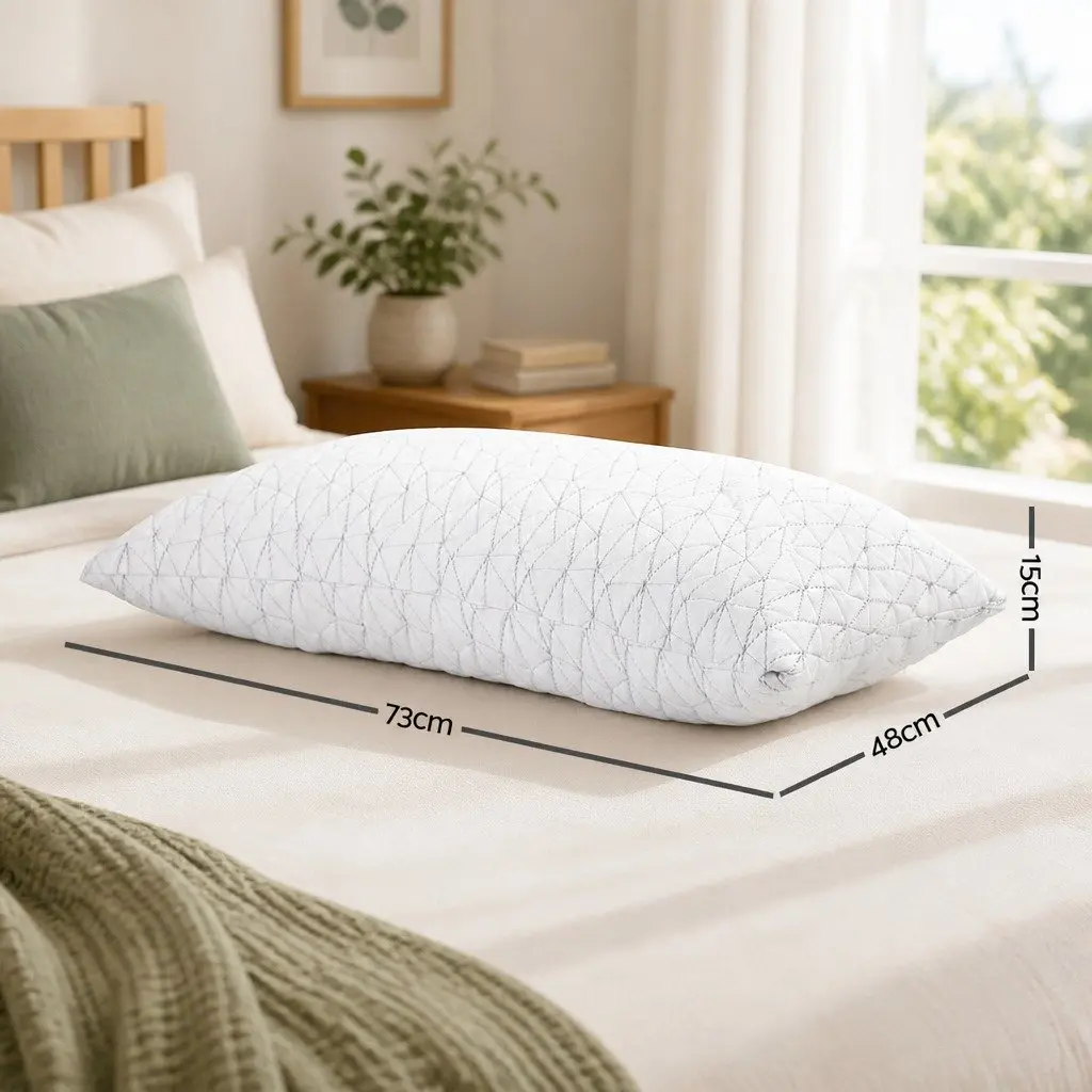 Memory Foam Pillow Gel-Infused Sleep Support Standard Size Twin Pack White