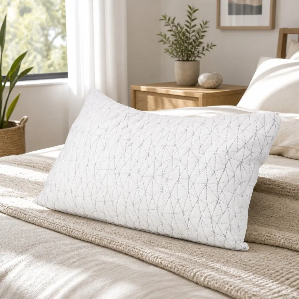 Memory Foam Pillow Gel-Infused Sleep Support Standard Size Twin Pack White