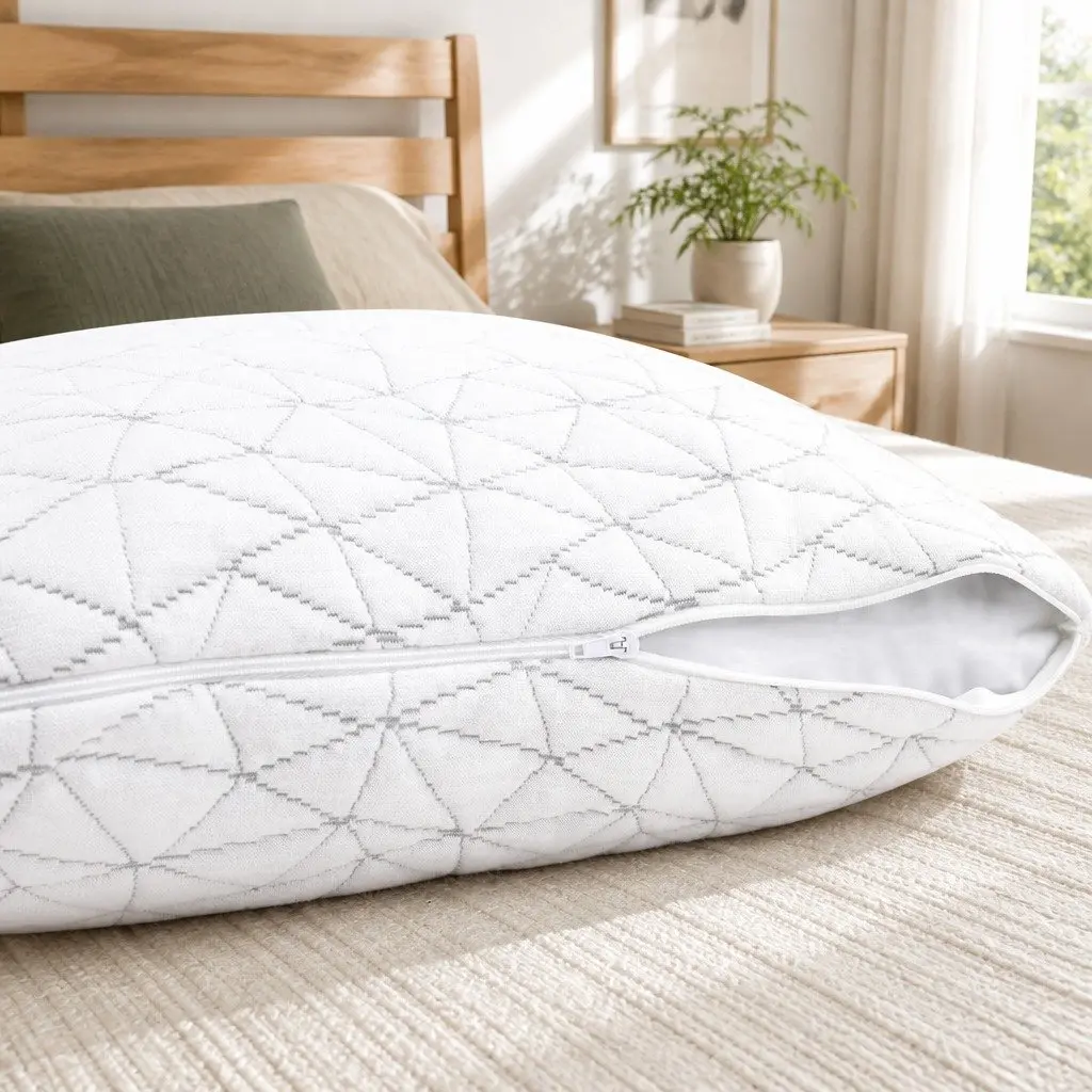 Memory Foam Pillow Gel-Infused Sleep Support Standard Size Twin Pack White