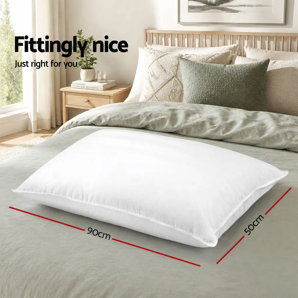 King Size Bed Pillows Medium Firm 50x90cm White 4 Pack