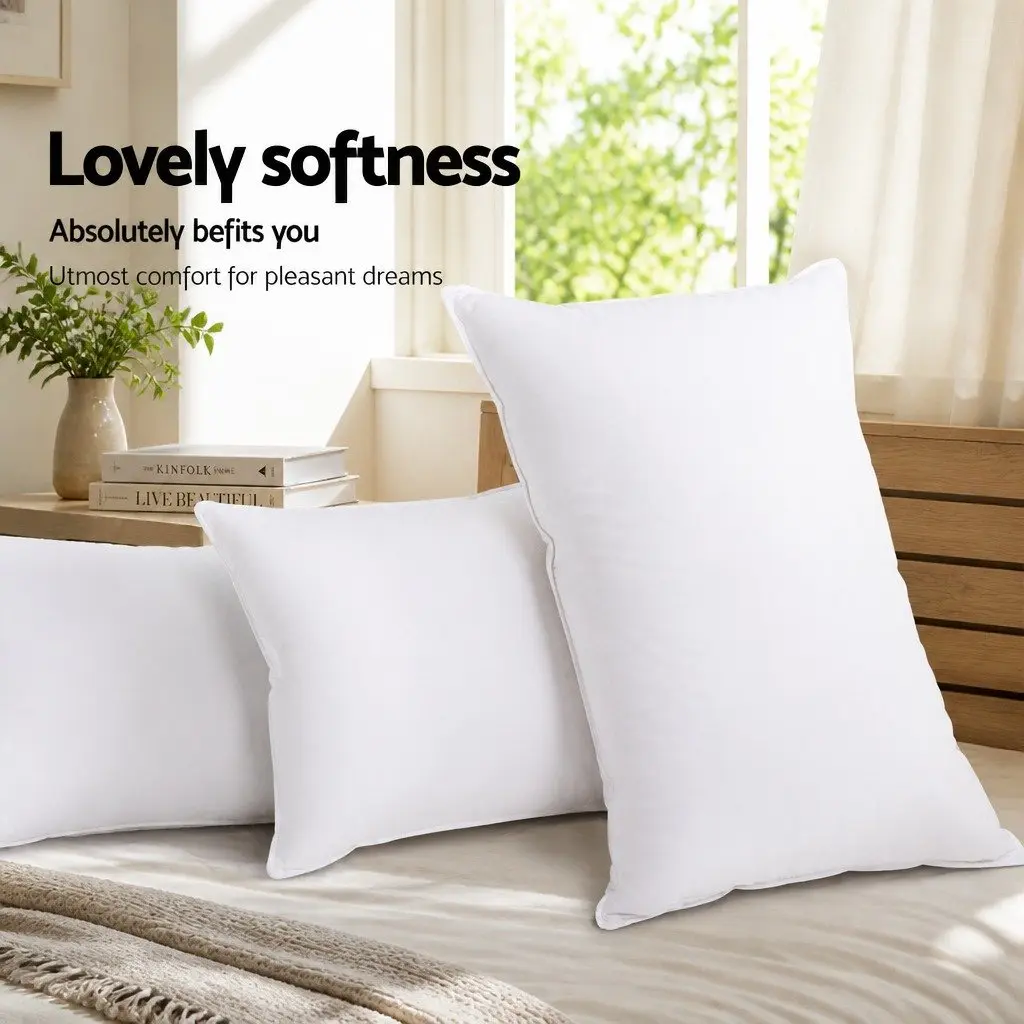 King Size Bed Pillows Medium Firm 50x90cm White 4 Pack