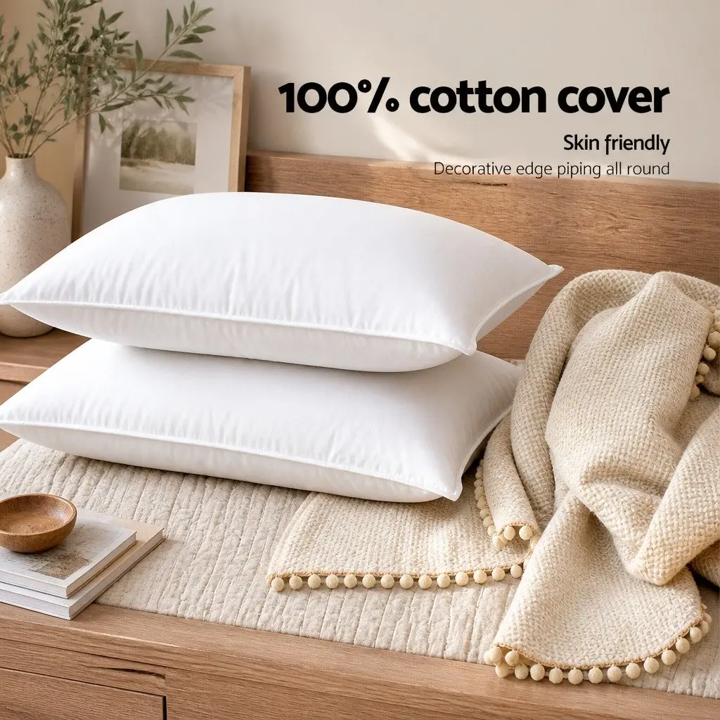 King Size Bed Pillows Medium Firm 50x90cm White 4 Pack