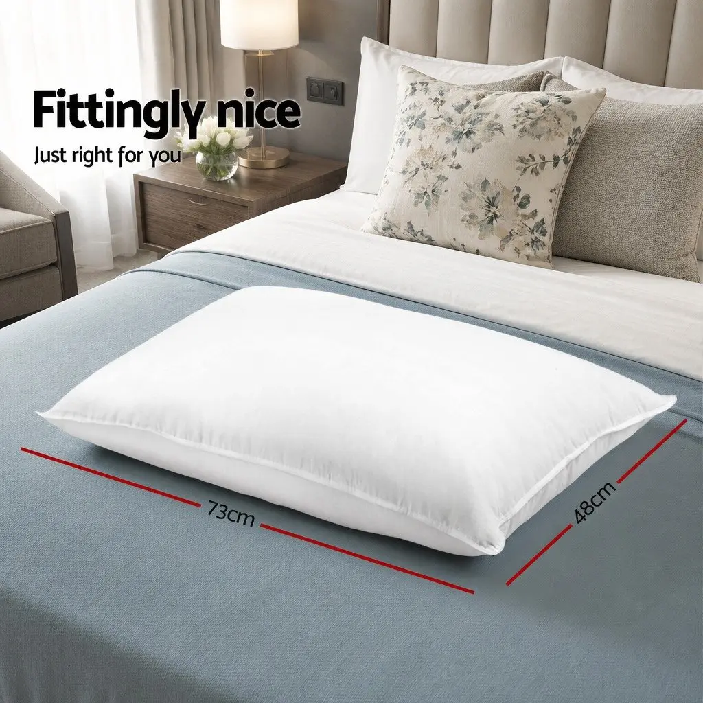 Bed Pillow Set 4 Pack Standard 48x73cm Firm Medium Pillows
