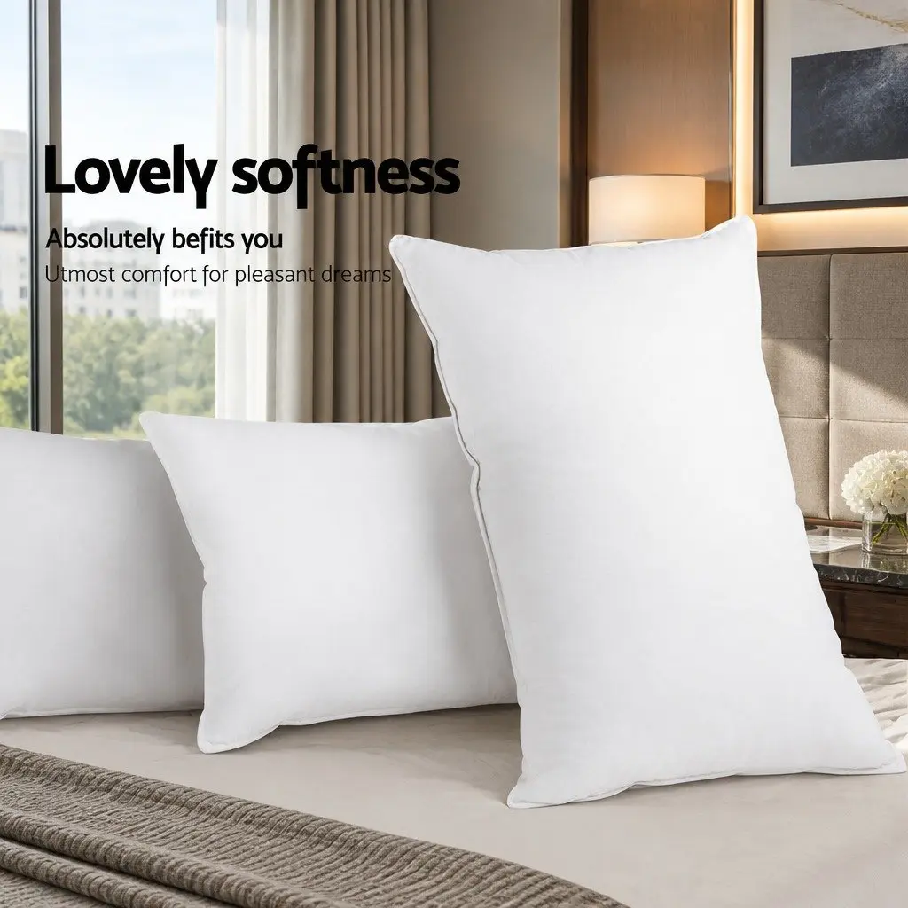 Bed Pillow Set 4 Pack Standard 48x73cm Firm Medium Pillows
