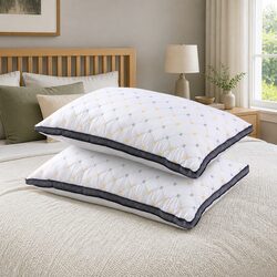 Microfibre Pillow 2 Pack White Soft Filling Bedroom Comfort Support All Sleep