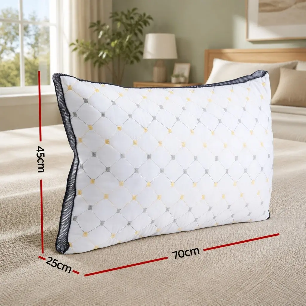 Microfibre Pillow Bedroom Comfort Support 70 x 45 cm White 2 Pack