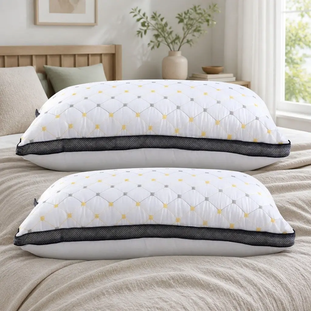 Microfibre Pillow Bedroom Comfort Support 70 x 45 cm White 2 Pack