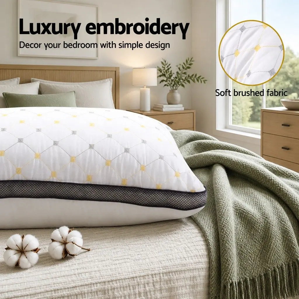 Microfibre Pillow Bedroom Comfort Support 70 x 45 cm White 2 Pack