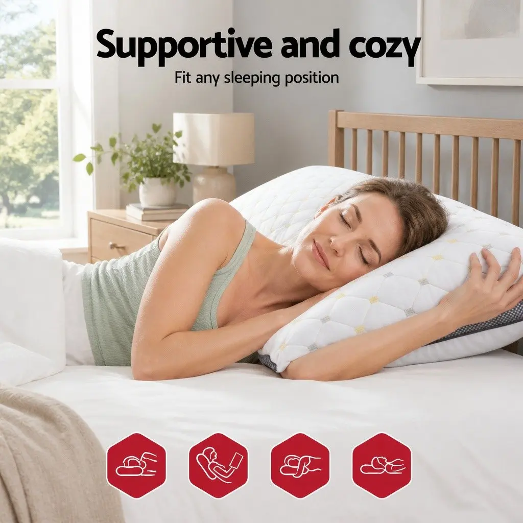 Microfibre Pillow Bedroom Comfort Support 70 x 45 cm White 2 Pack