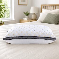 Microfibre Pillow White Soft Bedding Sleep Support Embroidery Design 70x45cm