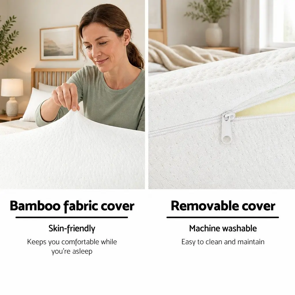 Memory Foam Neck Roll Pillow Body Support 45cm White
