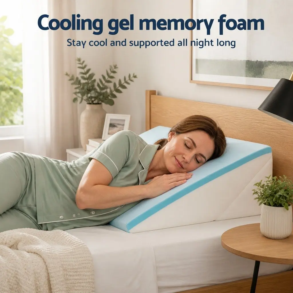 Adjustable Wedge Pillow Multi-Piece Support Back Neck Leg Comfort Grey 56 x 57 x 30 cm