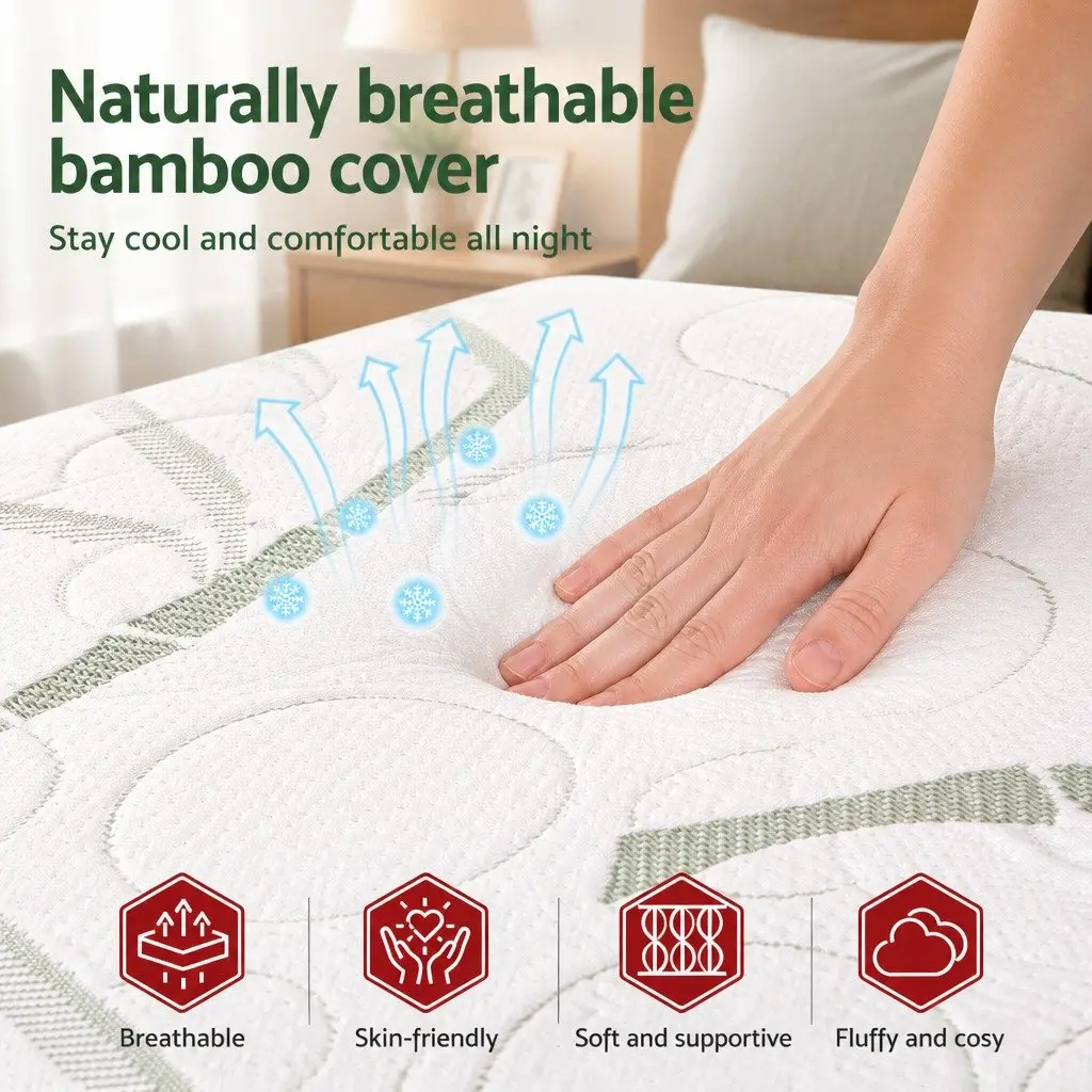 Wedge Pillow Ergonomic Support 61 x 62 x 20cm White Bamboo Cover