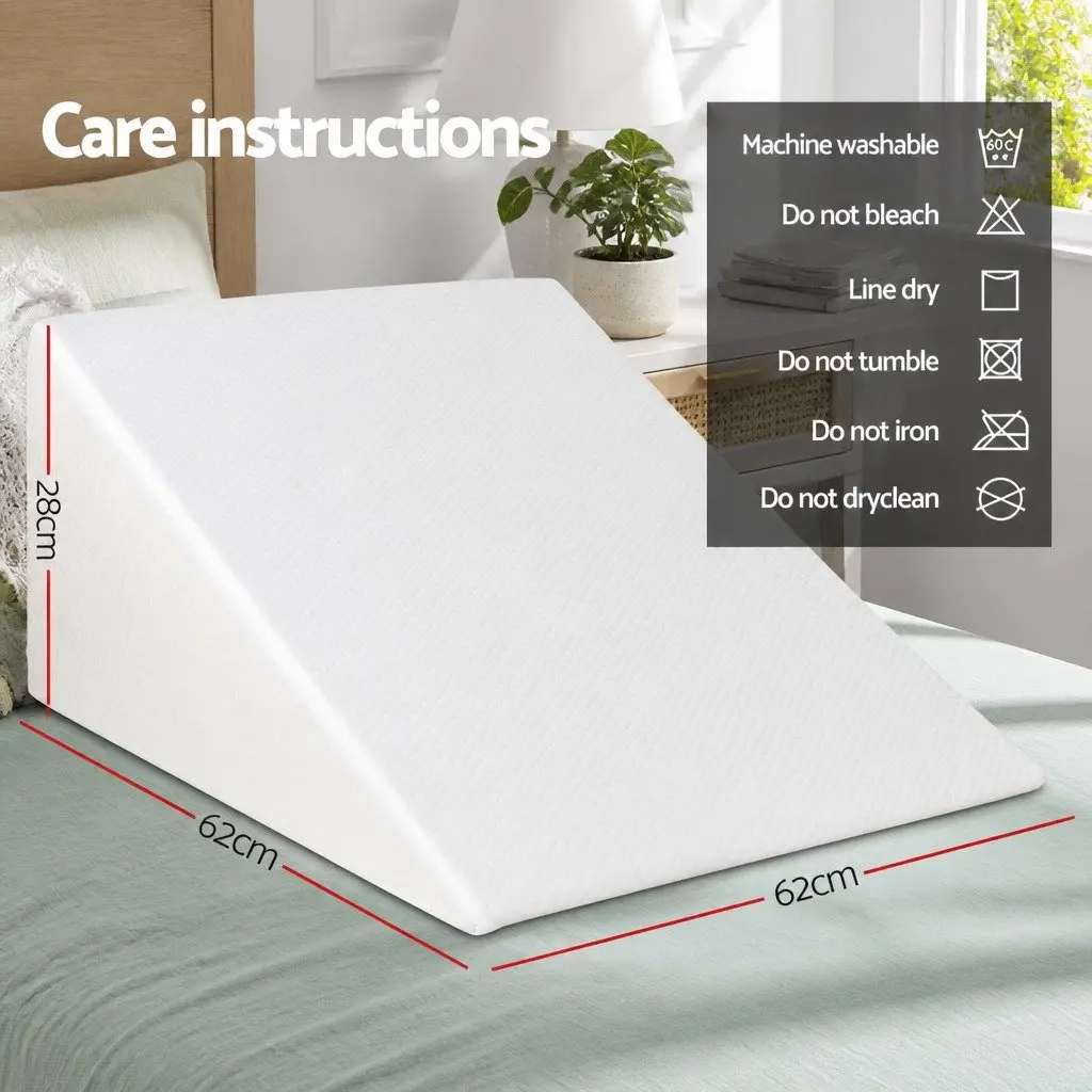 Wedge Pillow Twin Pack Memory Foam Back Support Elevating Bed Cushion