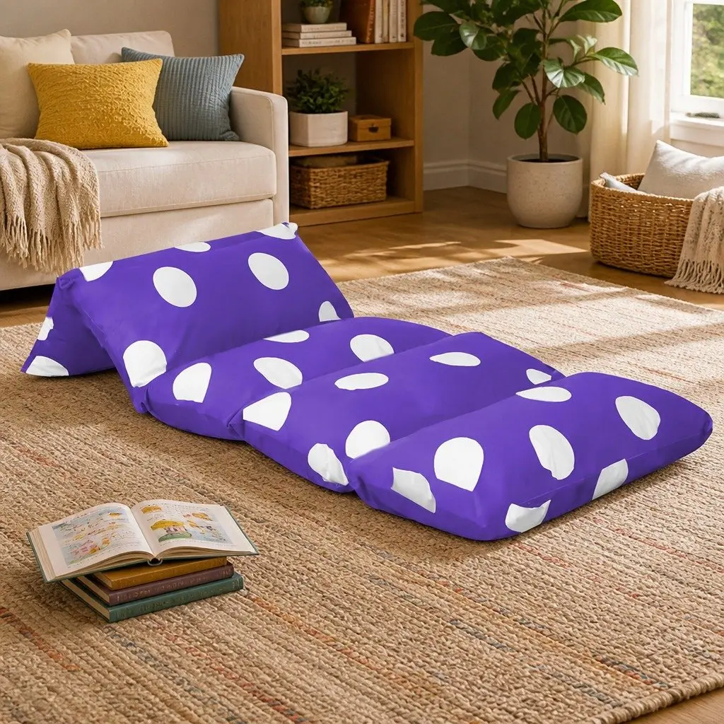 Kids Foldable Floor Lounger in Purple