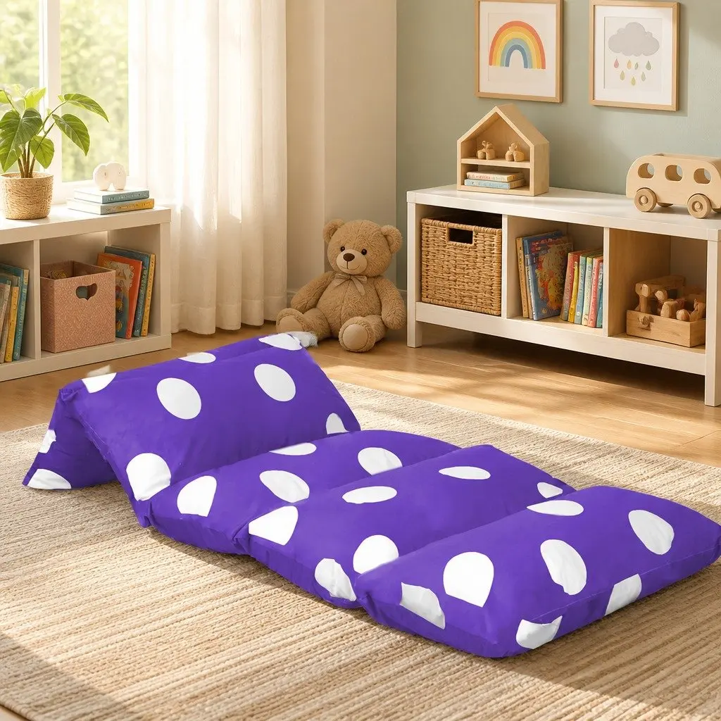 Kids Floor Lounger Pillow Cushion Large Purple Reading
