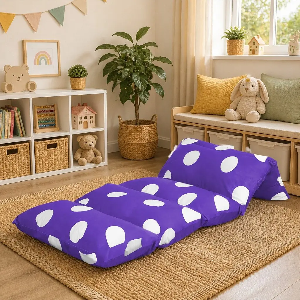 Kids Floor Lounger Pillow Cushion Large Purple Reading