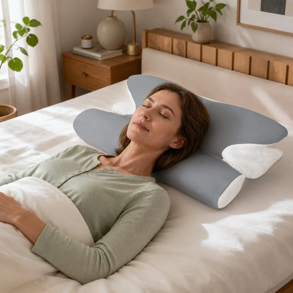 Ergonomic Cervical Neck Pillow Memory Foam Contoured Support Side Back Sleeper