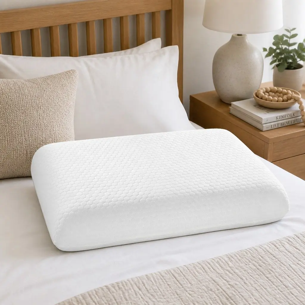 Memory Foam Orthopaedic Pillow Neck Support 60cm x 40cm White